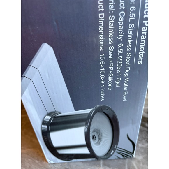 6.5L Stainless Steel Dog Water Bowl Slow Feeder Anti Spill Pet Water Fountain - Picture 7 of 8